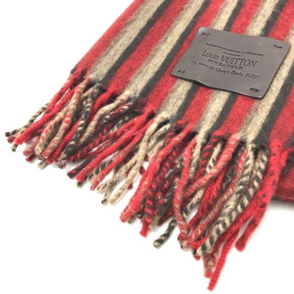 LOUIS VUITTON Efficial - Leie Muffler Scarf Red M7 - Picture 2 of 9
